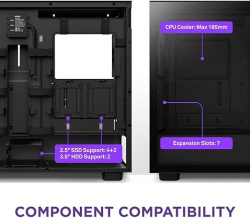 GABINETE NZXT H7 ELITE NEGRO, ATX - Imagen 2