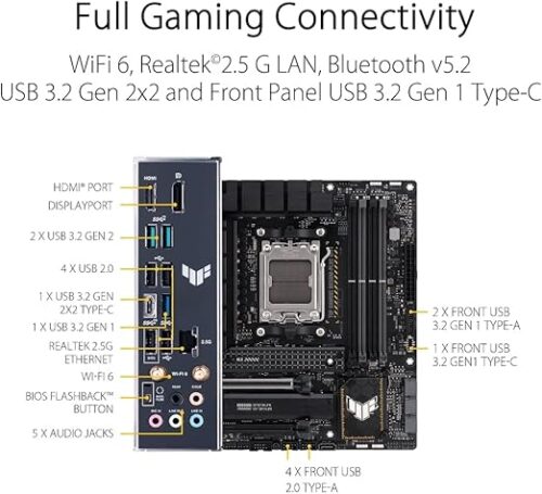 TARJETA MADRE ASUS TUF GAMING B650M-PLUS WIFI AM5/WIFI6/DDR5/HDMI/DP - Imagen 4