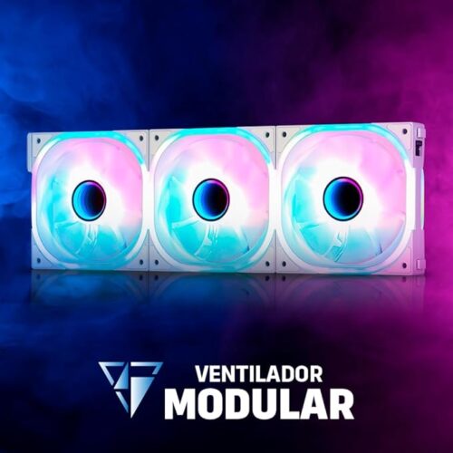 KIT VENTILADORES MODULAR GAME FACTOR 3X120MM 58CFM RGB BLANCO FKG500-W - Imagen 4