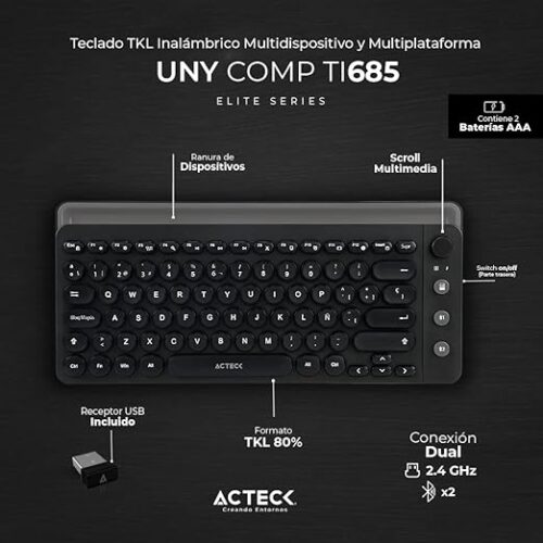 TECLADO ACTECK UNY COMP TI685 INALÁMBRICO - Imagen 3