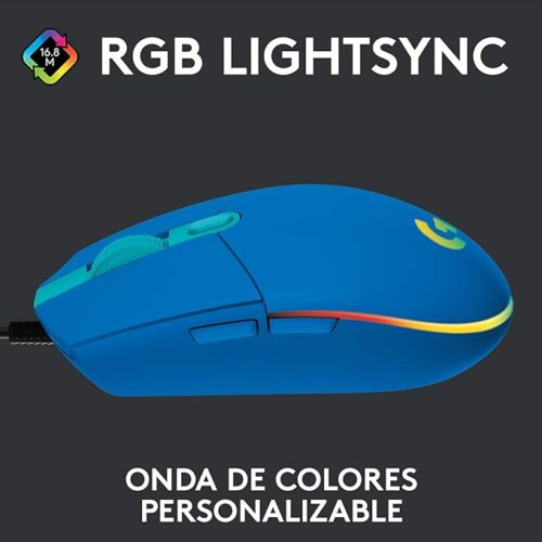 MOUSE LOGITECH G203 USB LIGHTSYNC BLUE - Imagen 6