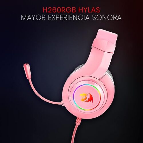 AURICULARES HYLAS ROSA LUZ RGB - Imagen 5