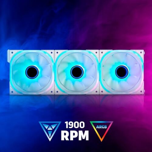 KIT VENTILADORES MODULAR GAME FACTOR 3X120MM 58CFM RGB BLANCO FKG500-W - Imagen 2