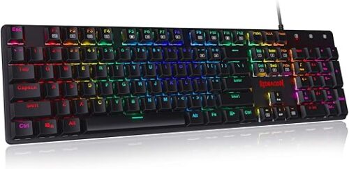 TECLADO SHRAPNEL NEGRO: FULL SIZE, ESPAÑOL, ALAMBRICO, MECANICO RED SWITCH LOW PROFILE + LUZ RGB