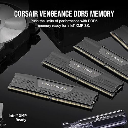 MEMORIA RAM DDR5 CORSAIR CMK64GX5M2B5200C40 64GB (2X32GB) 5200MHZ VENGEANCE NEGRO - Imagen 3