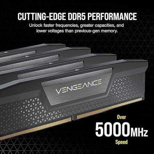 MEMORIA RAM DDR5 CORSAIR CMK64GX5M2B5200C40 64GB (2X32GB) 5200MHZ VENGEANCE NEGRO - Imagen 2