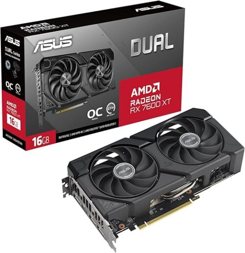 TARJETA DE VIDEO ASUS (DUAL-RX7600XT-O16G) GDDR6 DUAL FAN