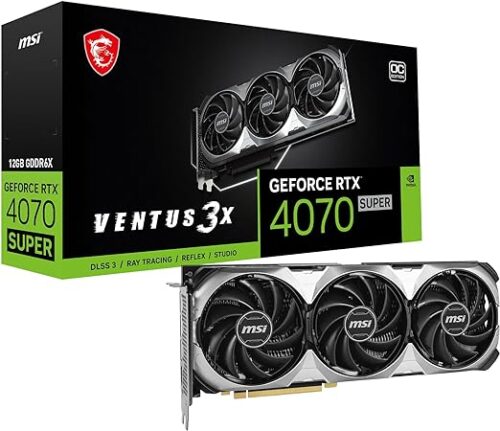 TARJETA DE VIDEO MSI RTX 4070 VENTUS SUPER 3X E1 12G OC 12GB