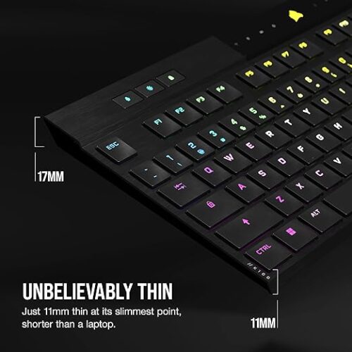 TECLADO MECANICO CORSAIR K100 AIR WIRELESS RGB NEGRO - Imagen 4