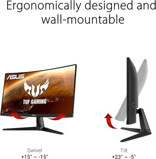 MONITOR LED ASUS 27" TUF GAMING CURVO (VG27VH1B) - Imagen 2