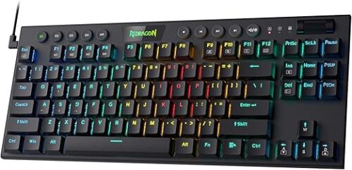 TECLADO HORUS NEGRO: TKL, ESPAÑOL, ALAMBRICO, MECANICO RED SWITCH + LUZ RGB