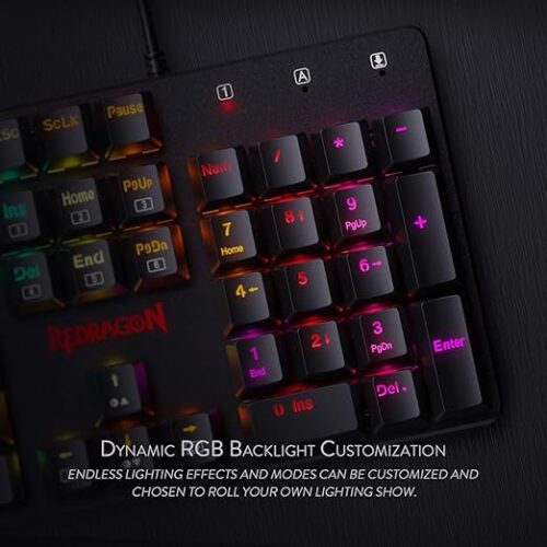 TECLADO SHRAPNEL NEGRO: FULL SIZE, ESPAÑOL, ALAMBRICO, MECANICO RED SWITCH LOW PROFILE + LUZ RGB - Imagen 6