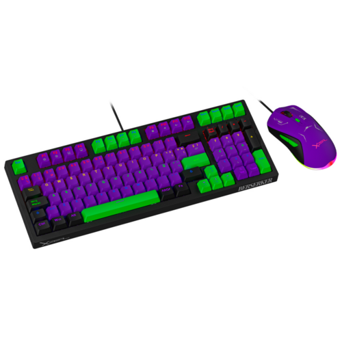 KIT GAMER XZEAL 2 EN 1 TECLADO Y MOUSE XZ-201 MORADO/VERDE - Imagen 2