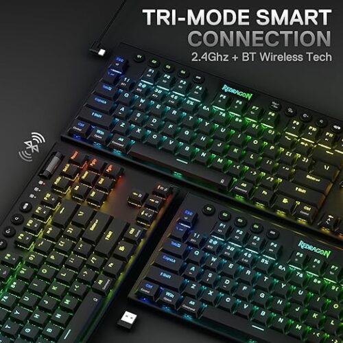 TECLADO HORUS NEGRO WIRELESS - Imagen 5