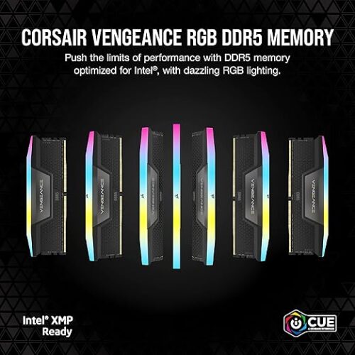 MEMORIA DIMM DDR5 CORSAIR (CMH32GX5M2B5200C40) 32GB (2X16GB) 5200MHZ VENGEANCE RGB NEGRO - Imagen 5