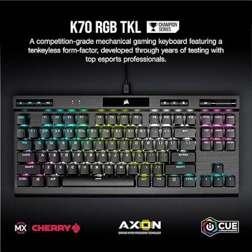 TECLADO MECANICO CORSAIR K70 RGB TLK CHAMPION,CHERRY MX SPEED NEGRO - Imagen 5