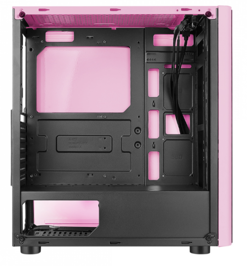 GABINETE XZEAL (XZCGB12P) XZ110-1, MICRO ATX, PANEL VIDRIO ROSA - Imagen 4