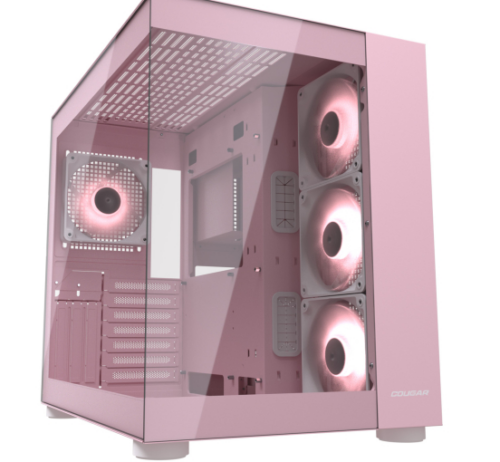 GABINETE COUGAR FV150 ROSA RGB CRIST TEMP ATX