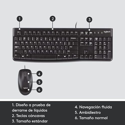 KIT LOGITECH MK120 TECLADO/MOUSE ALÁMBRICO USB - Imagen 3