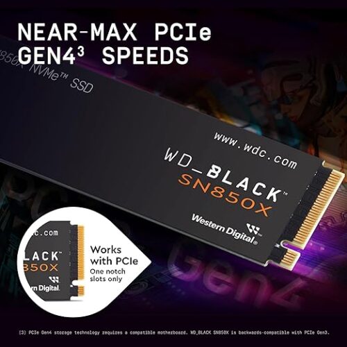 SSD M.2 INTERNO WD BLACK SN850X 2TB M.2 2280 NVME PCIE GEN4 X4