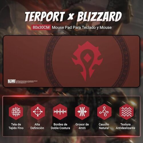 MOUSE PAD TERPORT 800X300 BLIZZARD ROJO - Imagen 4