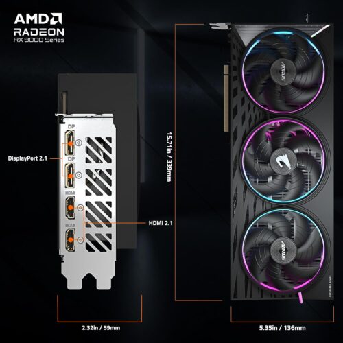 TARJETA DE VIDEO GIGABYTE RX 9070 XT ELITE 16GB AORUS