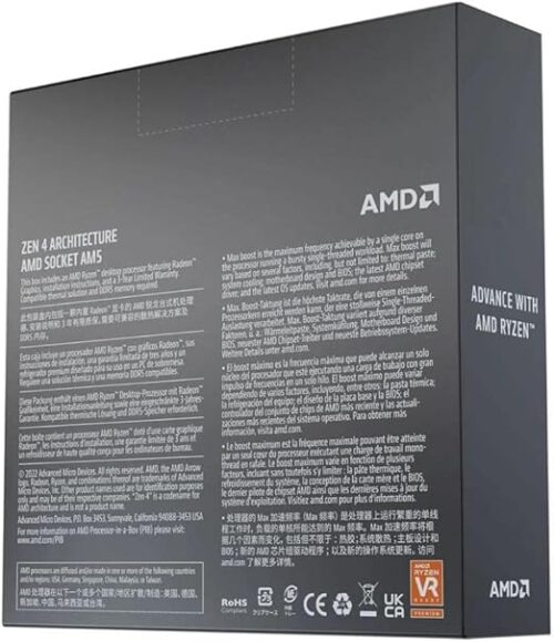 CPU AMD RYZEN 5 7600X RADEON GRAPHICS AM5 4.7GHz (100-100000593WOF) - Imagen 2