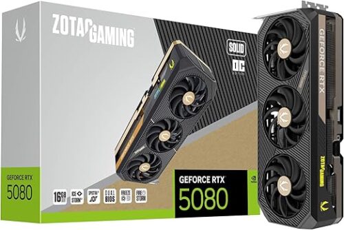 TARJETA DE VIDEO ZOTAC GAMING RTX 5080 SOLID OC 16GB DDR7 PCIE 5.0