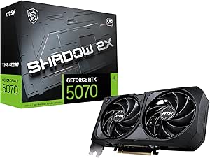 TARJETA DE VIDEO MSI RTX 5070 12G SHADOW 2X OC 12GB GDDR7, 2542 MHZ, 1*HDMI, 3*DP