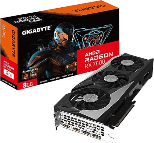 TARJETA DE VIDEO GIGABYTE (GV-R76GAMING OC-8GD) RX 7600,8GB GDDR6,PCIE 4.0,2*HDMI,2*DP,3 FAN
