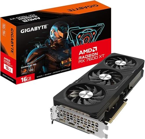 TARJETA DE VIDEO GIGABYTE (GV-R76XTGAMING OC-16GD) RX 7600XT,16GB GDDR6,PCIE 4.0,2*HDMI,2*DP,3 FAN