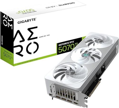 TARJETA DE VIDEO GIGABYTE RTX 5070TI, 16GB GDDR7,PCIE 5.0,HDMI,3*DP,3FAN (GV-N507TAERO OC-16GD)