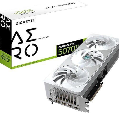 TARJETA DE VIDEO GIGABYTE RTX 5070TI, 16GB GDDR7,PCIE 5.0,HDMI,3*DP,3FAN (GV-N507TAERO OC-16GD)