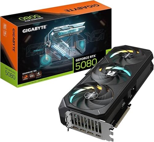 TARJETA DE VIDEO GIGABYTE (GV-N5080GAMING OC-16GD) RTX 5080, 16GB GDDR7, PCIE 5.0, HDMI, 3*DP, 3 FAN