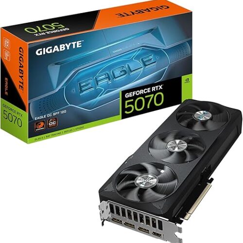 TARJETA DE VIDEO GIGABYTE RTX 5070, 12GB GDDR7,PCIE 5.0,HDMI,3*DP,3FAN (GV-N5070EAGLE OC-12GD)