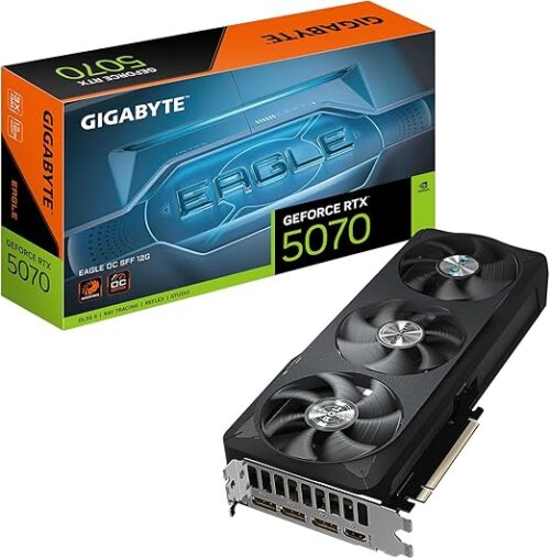 TARJETA DE VIDEO GIGABYTE RTX 5070, 12GB GDDR7,PCIE 5.0,HDMI,3*DP,3FAN (GV-N5070EAGLE OC-12GD)