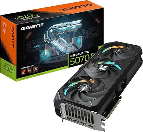 TARJETA DE VIDEO GIGABYTE RTX 5070TI, 16GB GDDR7,PCIE 5.0,HDMI,3*DP,3FAN (GV-N507TGAMING OC-16GD)