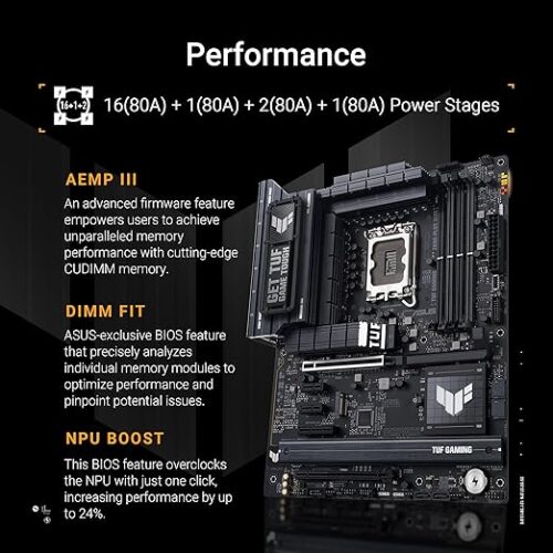 MOTHERBOARD ASUS TUF GAMING Z890-PLUS WIFI S/1851 4*DDR5,HDMI,TB,PCIE-5.0,WIFI7,ATX - Imagen 3