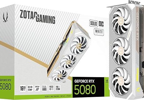 TARJETA DE VIDEO ZOTAC GAMING RTX 5080 SOLID OC WITHE EDITION 16GB GDDR7