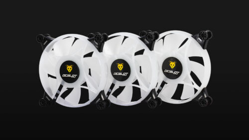 VENTILADORES OCELOT GAMING OFKIT-2 / KIT 3 PIEZAS / 120MM / RGB / HUB PARA 10X VENTILADORES RGB / CONTROL REMOTO / 38.5 CFM / 1200 RPM / 21.2 DB / COLOR NEGRO