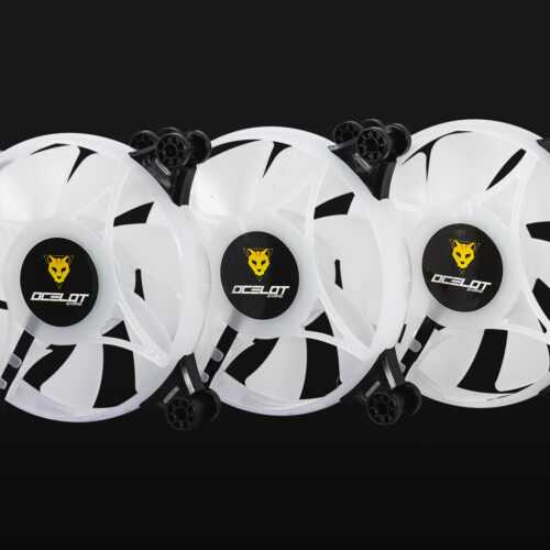VENTILADORES OCELOT GAMING OFKIT-2 / KIT 3 PIEZAS / 120MM / RGB / HUB PARA 10X VENTILADORES RGB / CONTROL REMOTO / 38.5 CFM / 1200 RPM / 21.2 DB / COLOR NEGRO