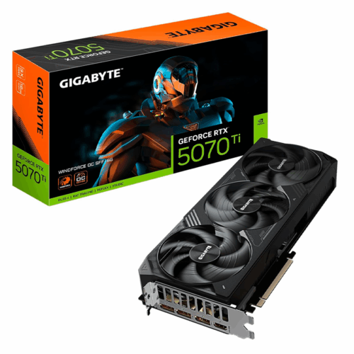 TARJETA DE VIDEO GIGABYTE RTX 5070TI, 16GB GDDR7,PCIE 5.0,HDMI,3*DP,3FAN (GV-N507TWF3OC-16GD)