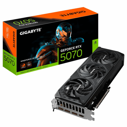 TARJETA DE VIDEO GIGABYTE RTX 5070,12GB GDDR7,PCIE 5.0,1*HDMI,3*DP,3 FAN  (GV-N5070WF3OC-12GD)