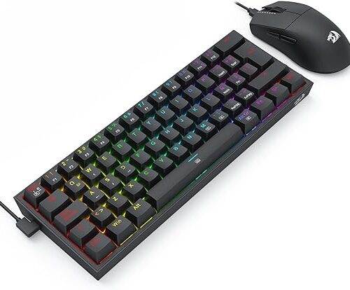 KIT TECLADO Y MOUSE REDRAGON K617RGB+M724 S143 BLACK