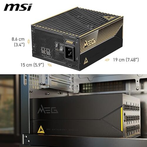 FUENTE DE PODER MSI (MEG AI1600T PCIE5) 1600W 80 PLUS TITANIUM