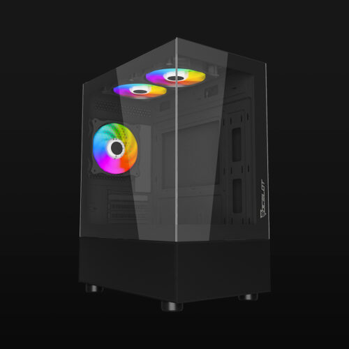 GABINETE OCELOT GAMING GLASS EN6 CRISTAL TEMPLADO COLOR NEGRO