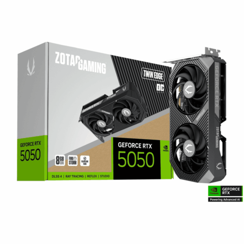 TARJETA DE VIDEO ZOTAC (ZT-B50500H-10M) RTX 5050 TWIN EDGE OC 8GB