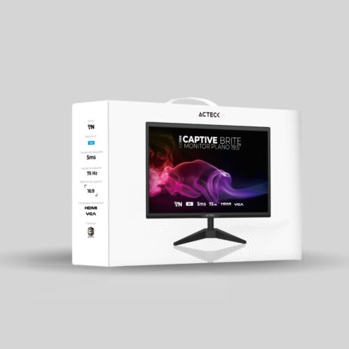 MONITOR ACTECK CAPTIVE BRITE 19,5" HD 75HZ VGA HDMI NEGRO AC-939409