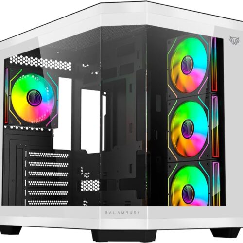 GABINETE BALAM RUSH TANK MASTER 9600TB BLANCO CON NEGRO (BR-938693)