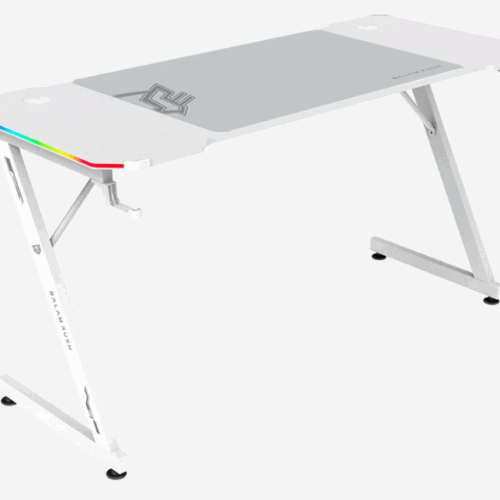 Balam Rush Escritorio Gamer Ergonomico Olympus Spot Glow Mrx6000 Color Blanco, Escritorio Armado 140 x 60 x 74